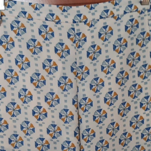 BCBGMaxAzria Blue and Gold Patterned Pants - Picture 2 of 5